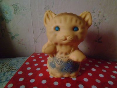Лот: 24317505. Фото: 1. Резиновая игрушка-пищалка Котёнок... Игрушки для купания