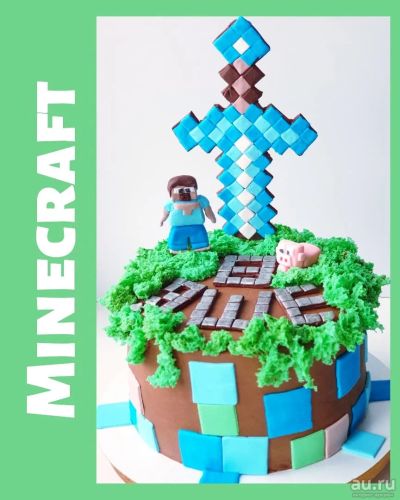 Лот: 17471368. Фото: 1. Торт Сникерс "Minecraft". Торты, пирожные