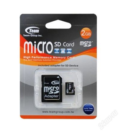 Лот: 583111. Фото: 1. Карта памяти microSd/SDHC 2Gb... Карты памяти