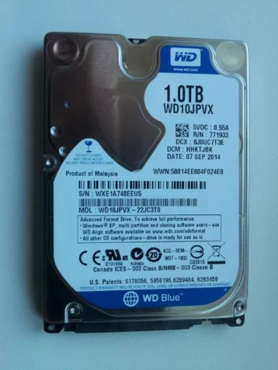 Лот: 5184390. Фото: 1. HDD WD Blue, 1Tb, 2,5 дюйма, 5400... Жёсткие диски (HDD)