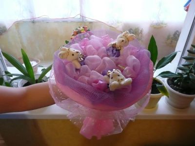 Лот: 5178156. Фото: 1. Букеты из Мягких Игрушек. Букеты из конфет, игрушек