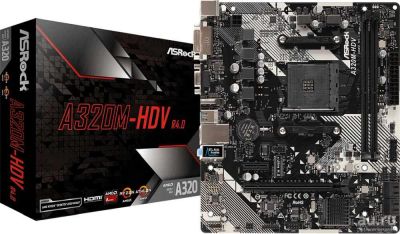 Лот: 17846748. Фото: 1. ASRock A320M-HDV R4.0 A320M-HDV... Материнские платы