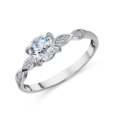Лот: 23885415. Фото: 1. Серебряное кольцо с фианитами. Кольца, перстни