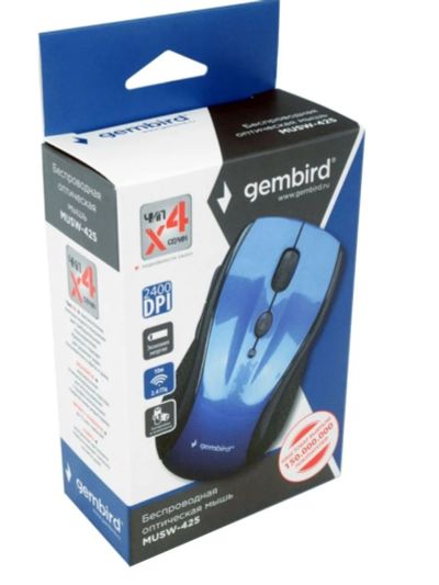 Лот: 22144726. Фото: 1. МЫШЬ БЕСПРОВОДНАЯ GEMBIRD MUSW-425... Клавиатуры и мыши