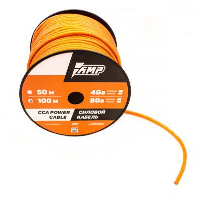 Лот: 17254626. Фото: 1. Провод силовой AMP CCA 8 Ga Orange... Аксессуары для автозвука