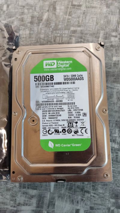 Лот: 19659062. Фото: 1. HDD 500gd WD green 3.5". Жёсткие диски (HDD)