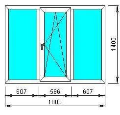 Лот: 19107056. Фото: 1. Окно ПВХ 1800х1400, 3 створки... Окна, балконы