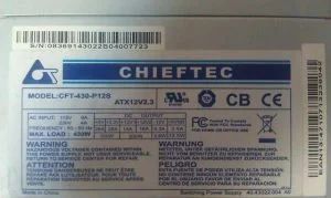Лот: 4154062. Фото: 1. Блок питания Chieftec CFT-430-P12S... Корпуса, блоки питания