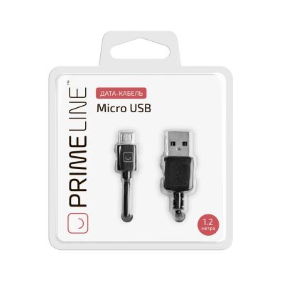Лот: 21601343. Фото: 1. Кабель Prime Line microUSB - USB... Дата-кабели, переходники