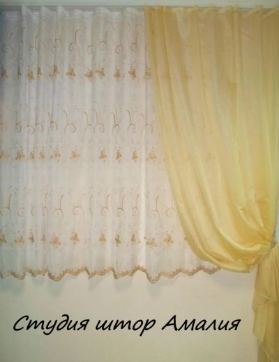 Лот: 5256899. Фото: 1. Штора для кухни "Клевер". Шторы, тюль