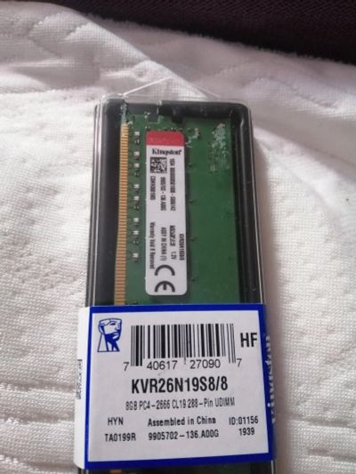 Лот: 15423143. Фото: 1. Память kvr26n19s8/8 8gb ddr4 новая. Оперативная память