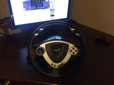 Лот: 10940631. Фото: 1. Руль+Педали Genius TwinWheel. Рули, джойстики
