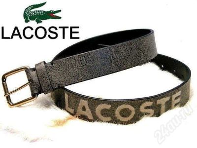 Лот: 203564. Фото: 1. ..[Brand].. Ремень Lacoste серо-черный... Ремни, пояса