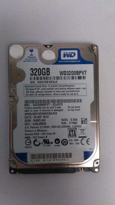 Лот: 6900569. Фото: 1. hdd 2.5 WD 320gb (жесткий диск... Жёсткие диски (HDD)
