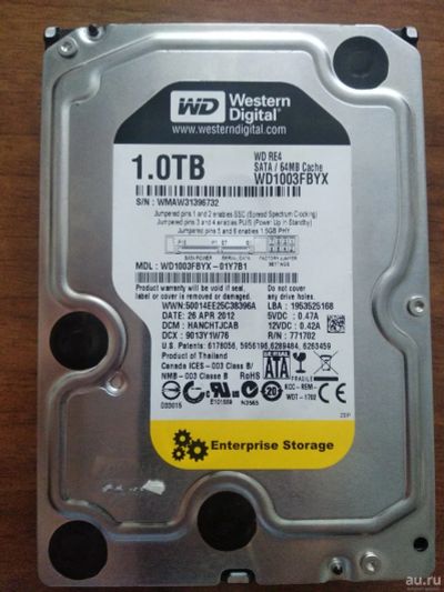 Лот: 17986426. Фото: 1. HDD 1Tb Western Digital WD1003FBYX. Жёсткие диски (HDD)
