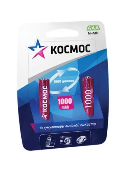 Лот: 12123201. Фото: 1. Аккумулятор Космос 1000 R03 BL... Батарейки, аккумуляторы, элементы питания