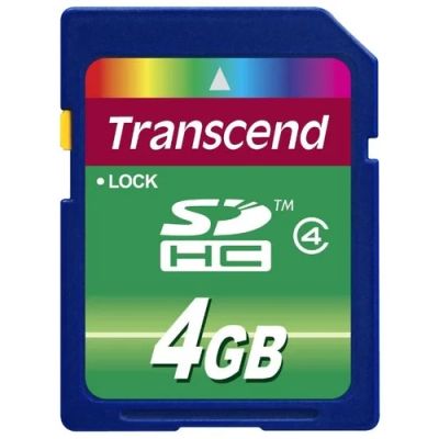 Лот: 9740300. Фото: 1. Карта памяти SD HC 4 GB Transcend... Карты памяти