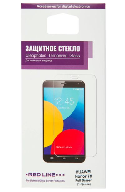 Лот: 16171230. Фото: 1. Защитное стекло Honor 7X Red Line... Защитные стёкла, защитные плёнки