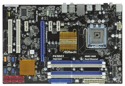 Лот: 4812870. Фото: 1. Мат. плата ASRock P43DE3 - читаем... Материнские платы