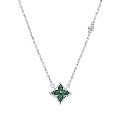 Лот: 23859402. Фото: 1. Серебряное колье с малахитом и... Цепочки