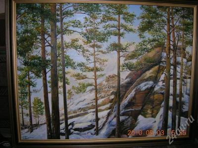 Лот: 359323. Фото: 1. Картина "Сосны на столбах". Картины, гравюры