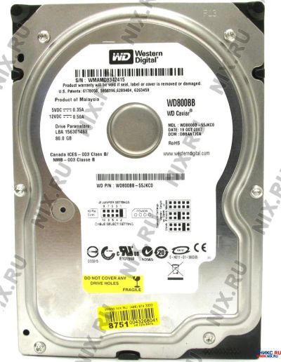 Лот: 4886460. Фото: 1. Western Digital Caviar Blue WD800BB... Жёсткие диски