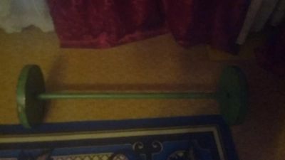 Лот: 5124620. Фото: 1. штанга совдеповская !два диска... Штанги, блины