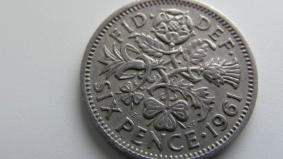 Лот: 5377345. Фото: 1. Великобритания 6 пенсов 1961. Великобритания и острова