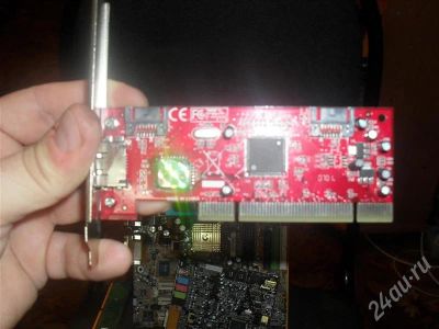 Лот: 537807. Фото: 1. PCI 2 SATA Raid Адаптер. Платы расширения, контроллеры, доп. порты