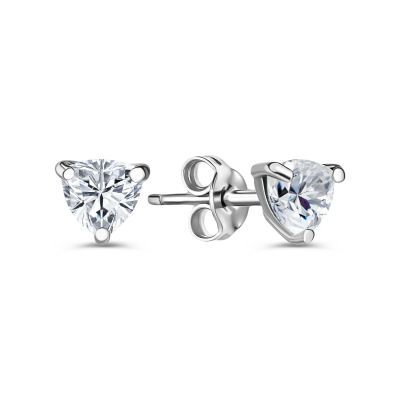 Лот: 23832512. Фото: 1. Серебряные серьги с фианитами. Серьги, каффы