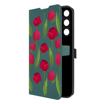 Лот: 25043821. Фото: 1. Чехол Krutoff Eco Book "Розы паттерн... Чехлы, бамперы