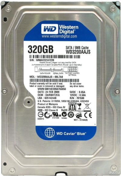 Лот: 16066794. Фото: 1. Жесткий диск Western Digital 320Gb... Жёсткие диски