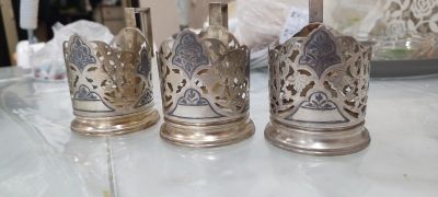 Лот: 19623036. Фото: 1. Подстаканник серебряный. Предметы интерьера и быта