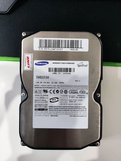 Лот: 20856051. Фото: 1. HDD 20 Gb IDE Samsung SV0221N... Жёсткие диски (HDD)