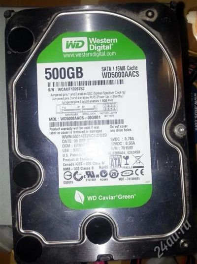Лот: 2465014. Фото: 1. Жесткий диск HDD 500 Gb SATA-II... Жёсткие диски (HDD)