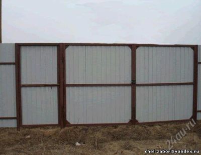 Лот: 2986333. Фото: 1. Ворота(3х2м) профлист с калиткой... Ворота, заборы, шлагбаумы