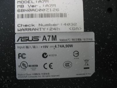 Лот: 3747441. Фото: 1. Ноутбук ASUS A7M неисправно. Ноутбуки