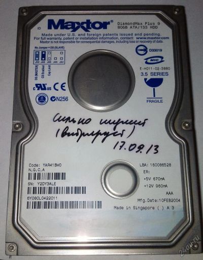 Лот: 5417025. Фото: 1. Жесткий диск Maxtor DiamondMax... Жёсткие диски (HDD)