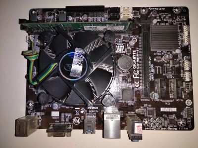 Лот: 20724935. Фото: 1. Материнская плата GA-H81M-S1+CPU... Материнские платы
