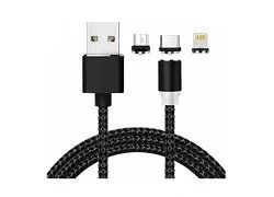 Лот: 18354655. Фото: 1. Кабель магнитный 3 в 1 (microUSB... Дата-кабели, переходники