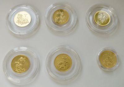Лот: 15471304. Фото: 1. Продам 6 золотых монет Георгий... Россия после 1991 года