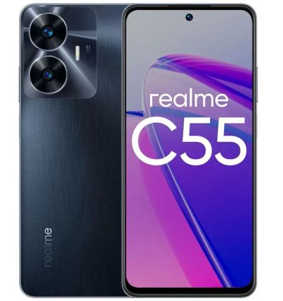 Лот: 20537486. Фото: 1. Смартфон Realme C55 6/128GB, Чёрный. Смартфоны