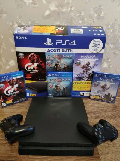 Лот: 14177138. Фото: 1. Sony Playstation 4slim 1tb. Игровые приставки, консоли