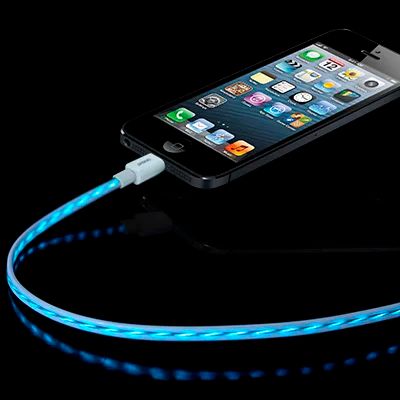 Лот: 3247599. Фото: 1. Светящийся USB кабель Apple iPhone... Дата-кабели, переходники