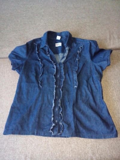 Лот: 6421730. Фото: 1. Джинсовая рубашка 54/56. Блузы, рубашки, водолазки