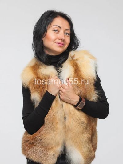 Лот: 7015178. Фото: 1. Жилет из лисы. 50-52 размер. Новый... Верхняя одежда