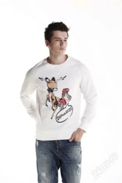 Лот: 2131311. Фото: 1. Мужская кофта Dsquared цвет серый... Свитеры, толстовки, худи