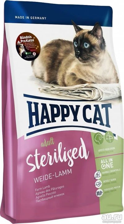 Лот: 13967347. Фото: 1. Happy Cat (Хэппи Кэт) Adult Sterilised... Корма