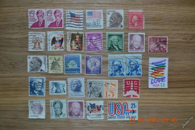 Лот: 5861331. Фото: 1. 30 марок США разных годов и тематики... Марки