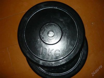 Лот: 2178837. Фото: 1. Блин обрезиненый 10 кг. Штанги, блины